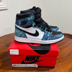 Nike Air Jordan 1 High Teal/Black/White Tie-Dye